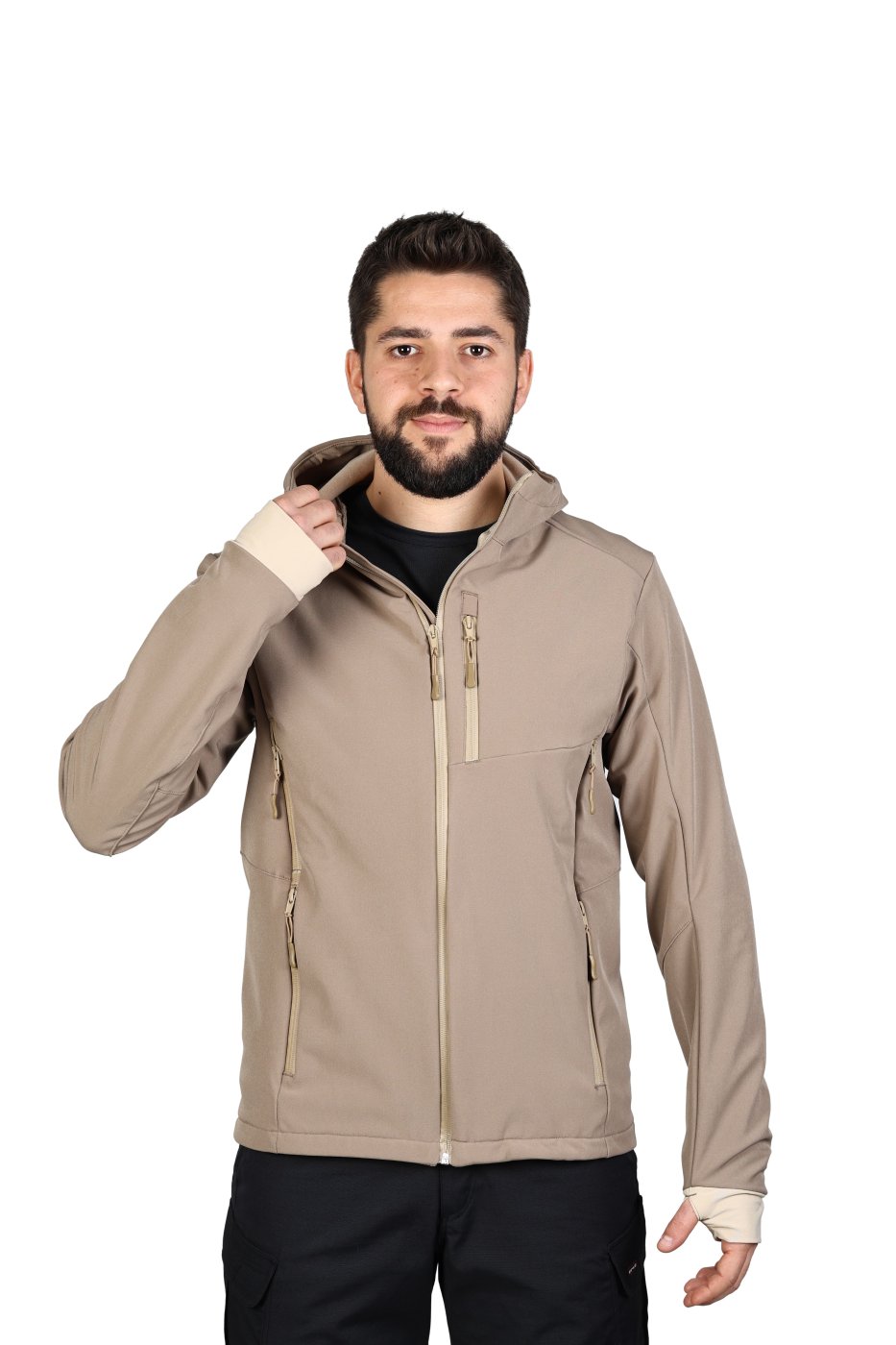Softshell Su ve Rüzgar Geçirmez Mont Bej